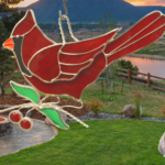 Stained Glass Cardinal with Cherries Suncatcher