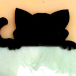 Precut 96 Coe Fusible Glass Cat on Shelf: 3"