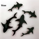 96  or 90 Coe Fusible Black Shark Precut Stained Glass. 3" or  2"