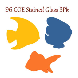 96 COE precut Tropical Fish Trio. Fusible Stained Glass 96 coe diy project.