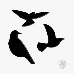3‑Piece Precut Fusible Raven Set / 1‑Pack, 2‑Pack, or 5‑Pack - Black Bird Silhouettes for Fused Glass