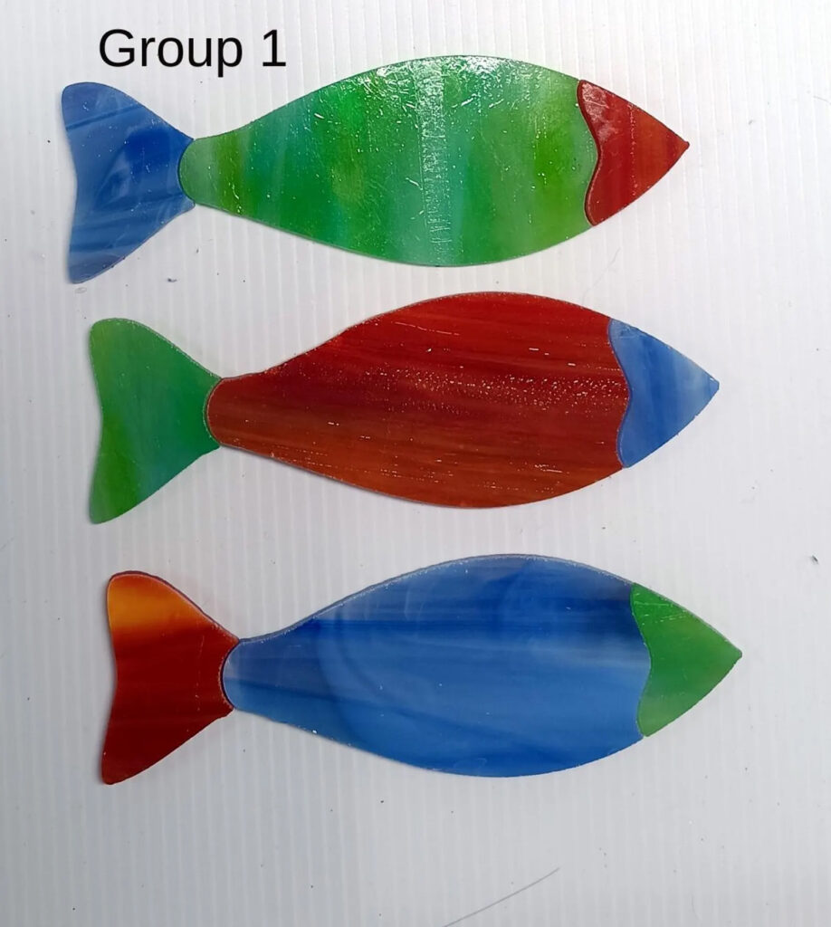 Stained glass precut fish kit