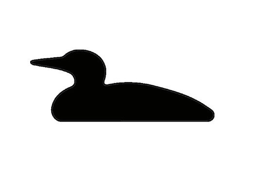 Precut fusible black glass loon bird