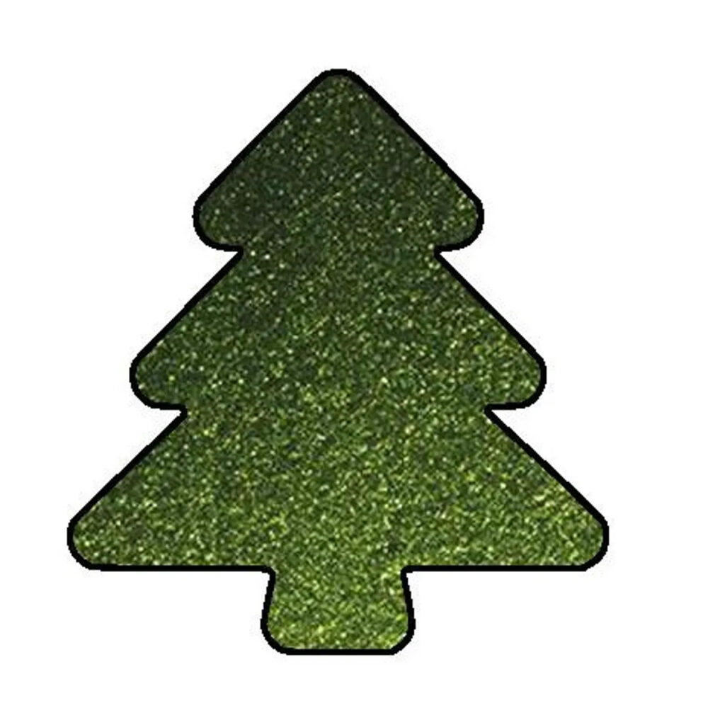Glass piece shaped like Christmas tree