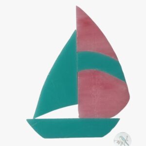 Precut Stained Glass Sail Boat Kit. (Not Fusible)