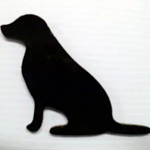 Fusible black glass dog type 1