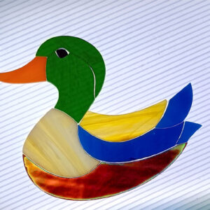 Precut Stained Glass Kit/ Duck Project. Ready to foil. Size 6" x 4.5". Great for gift or for yourself.