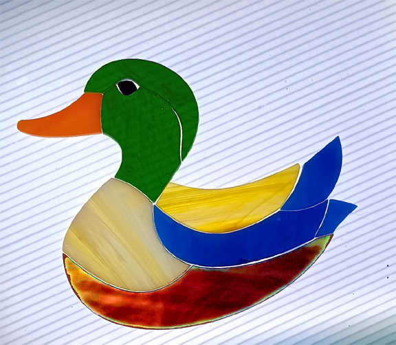 Precut Stained Glass Kit/ Duck Project. Ready to foil. Size 6" x 4.5". Great for gift or for yourself.