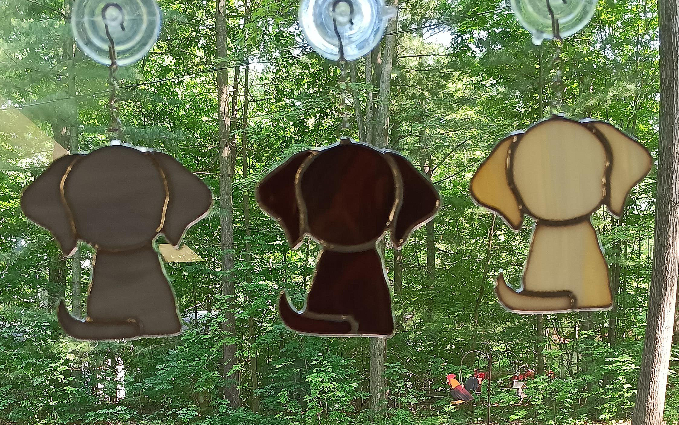 Stained Glass Puppy Suncatcher. Hand made in Michigan. Genuine Stained Glass. Tiffany Style foil. - Image 5