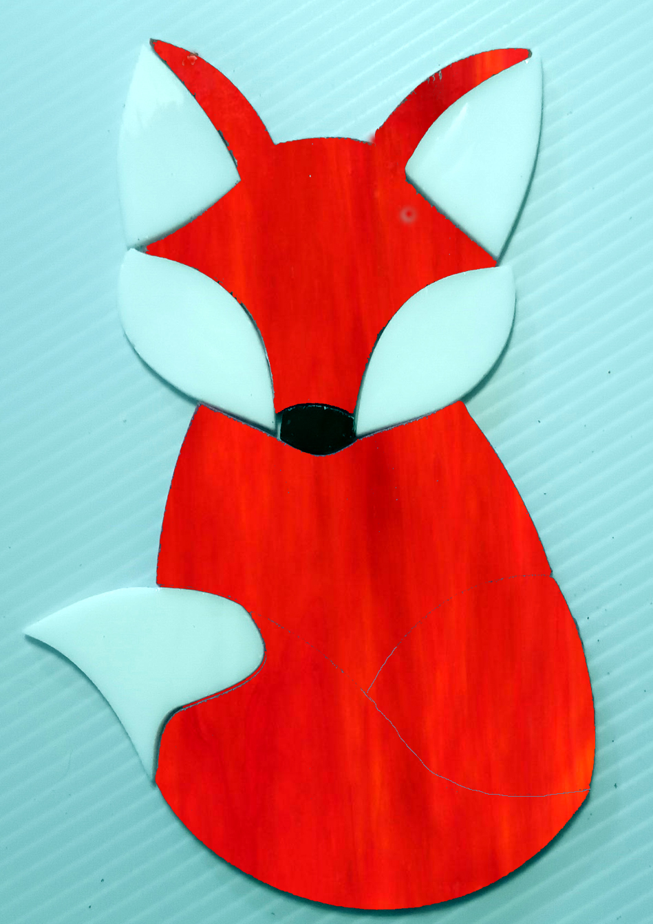 Stained Glass Red Fox Suncatcher Kit 6" x 4"