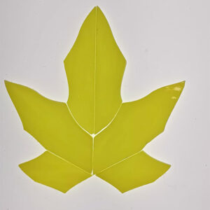 Precut stained glass maple leaves. 4 1/2 inch × 4 inch. Ready to foil and solder stained glass, or mosaic  / Green. Red, Orange, Yellow.