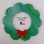 Precut Fusible Christmas Wreath Glass Green/White