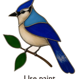 Blue jay Stained Glass Kit – DIY Suncatcher Craft for Adults, Bird Window Decor, Handmade Gift
