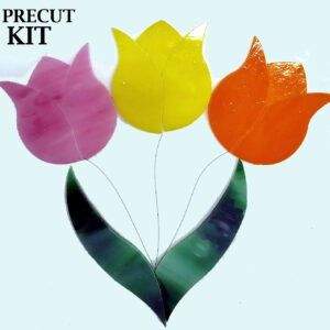 Three Tulip Suncatcher Kit – Precut Floral Glass Craft