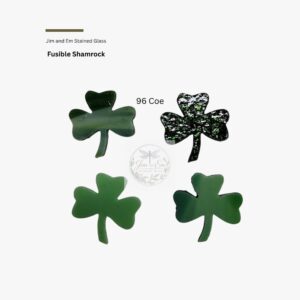 COE 96 Shamrock 1 or 2 Inch Green Fused Glass Precuts – St. Patrick’s Day Kiln Ready Shapes