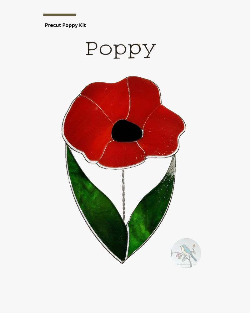 Hazy Field Poppy – Precut Stained Glass Flower Kit