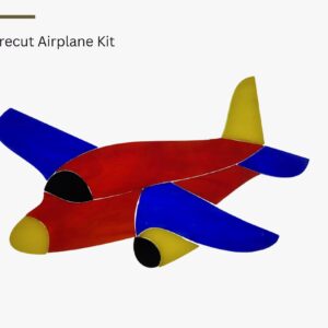 Colorful Airplane Stained Glass Kit – Ready‑to‑Foil-Solder Window Art - 6" x 3.6"