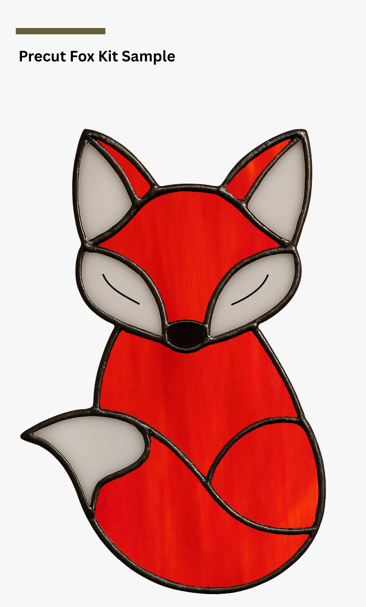 Stained Glass Red Fox Suncatcher Kit 6" x 4" - Image 2